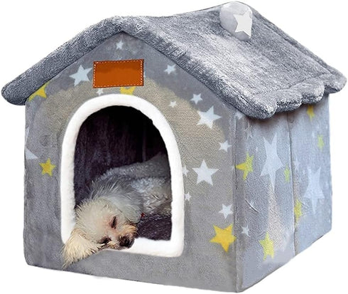 BXEBUI Dog House Indoor Memory Sponge, Foldable Dog House Kennel Bed Mat with Cushion for Small Medium Large Dogs Cats