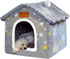 BXEBUI Dog House Indoor Memory Sponge, Foldable Dog House Kennel Bed Mat with Cushion for Small Medium Large Dogs Cats