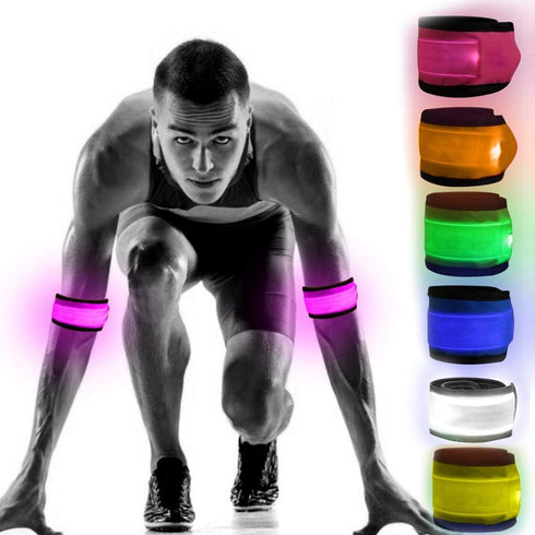 LOBKIN Safety Bracelets, LED Slap Armband for Kids Walking at Night, Safe LED Light Reflective Belt for Runners