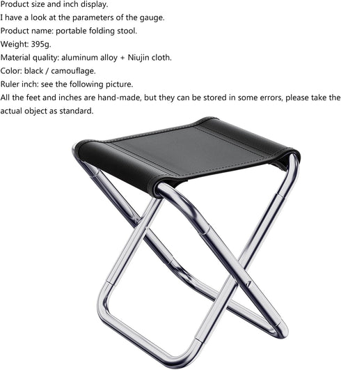 JSGHGDF Portable Folding Stool Size Camping Stool Aluminum Alloy Folding Stool Chair for Travel Hiking Fishing Small