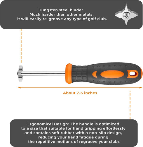 Sukiise Golf Club Groove Sharpener, Re-Grooving Tool and Cleaner for All Irons Pitching Sand Lob Gap and Approach