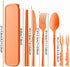 ZQtyf Sets Set Set Straw Portable Travel Utensils with Case, Reusable Camping Utensil for Lunch Box Cutlery - Plastic