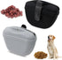 Dog Treat Training Pouch 2 Pack, Silicone Pet Treat Bag with Clip/Magnetic, BPA Free (Grey & Black)