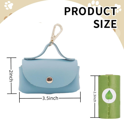 ENWIQUE Leather Poop Bag Holder Dispenser for Leash, Portable and Reusable Dog Poop Bag Dispenser, Dog Bag Holder