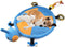 Idepet Dog Play Mat, Puppy Toy Mat with Chew Toys, Interactive Toy for Small Medium Dogs and Cats, All-in-One (Turtle)