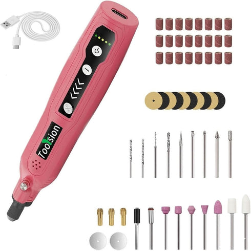 TooYsion Mini Cordless Rotary Tool,49 PCS Accessories and USB C Charging, rechargeable battery
