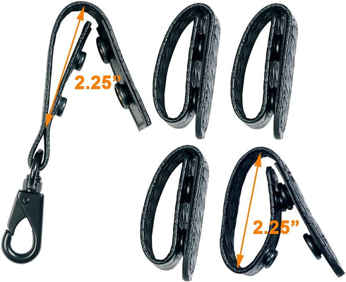 TAFTACFR Duty Belt Keeper Set of 4 with Double Snaps + 1 Keeper with Strong Metal Key Clip