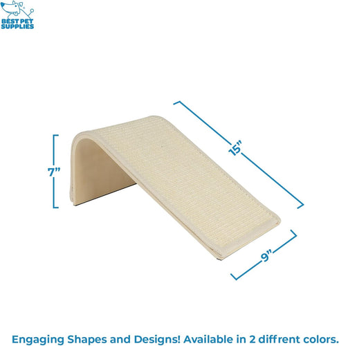 Best Pet Supplies Catify Sloped Sisal Scratchers, Heavy Duty Climbing Ramp for Indoor Cats - Cream