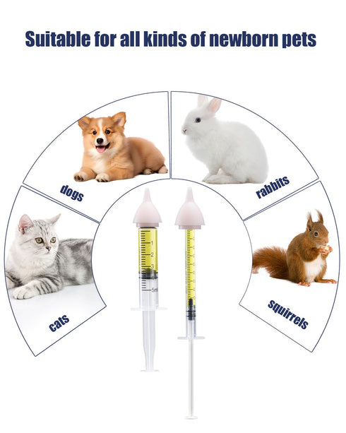 HAOYUSTORE 4 Pet Nursing Bottle, Nursing Bottle Kits, Kitten Bottle Feeding Kit, Nursing Bottle Kits for Puppy & Kitten