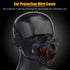 Tactical Half Face Skull Masks for Airsoft, Mesh Mask with Ear Protection for Halloween Paintball Hunting