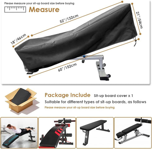 Gicov Sit-Up Board Cover Weight Bench Cover Outdoor Waterproof with Handle and Drawstring Fitness Bench Protector