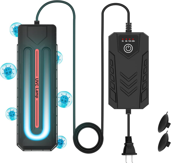 UV Aquarium Clean Light with Timer, Algae Removal LED Light for Pond Tank and Aquarium