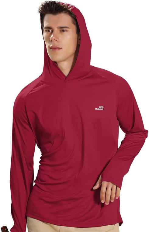 50+ Men's UPF Long Sleeve Sun Shirts UV Protection Hoodie Rash Guard Hiking Fishing Swim T Shirt