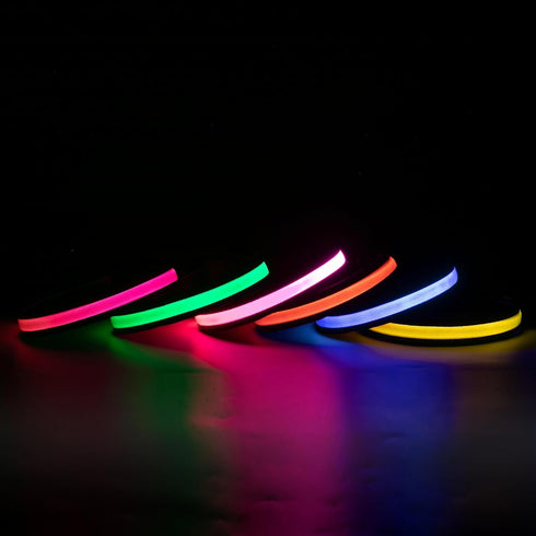 Led Glowing Dog Collars, Lighted Rechargeable Glow Collar for Night, Light Up Dog Collar for Small Dogs (Blue, Pack of