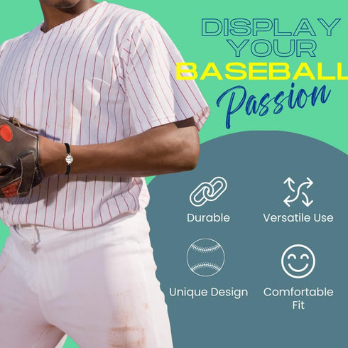 Sportybella Baseball Bracelet - Adjustable Braided Jewelry, Gifts, and Accessories