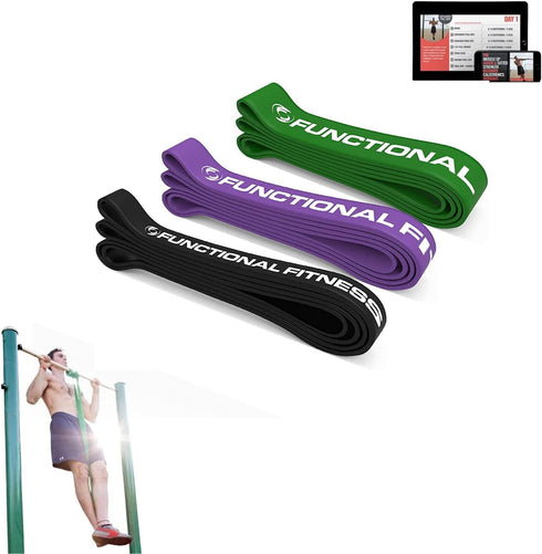 Rubberbanditz Pull Up Assist Bands Set of 3 for Functional Fitness Training