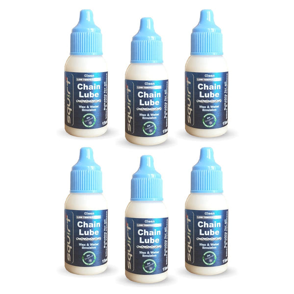 Squirt Chain Lube for Bikes, 6 Pack (0.5 Oz) - Low-Temperature All-Weather Dry Chain Lube to Reduce Noise & Chainsuck