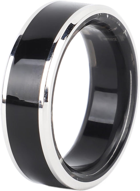 Waterproof Ceramic NFC Ring, Smart Ring Health and Fitness Tracker, Sleep Heart Rate Oxygen Monitor, Wide Surface