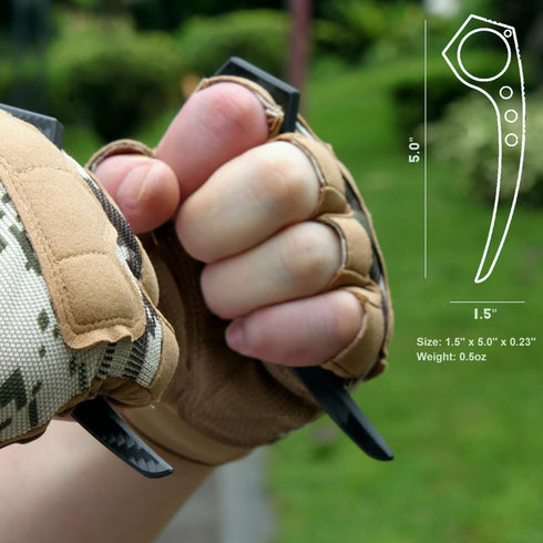 Fixed Blade Karambit Knife, Carbon Fiber Tactical EDC Tool, Combat Pocket Trainer Tool, No Cutting Edge, for Practice
