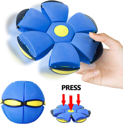 FlidRunest 2PCS Pet Toy Flying Saucer Ball - Interactive Dog Toy with 3 Lights for Outdoor Games