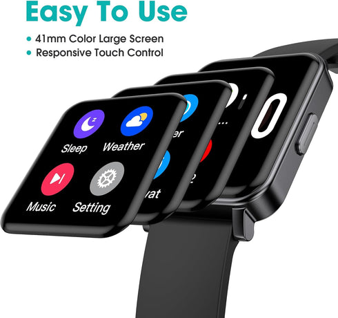 Senior Friendly Pedometer Watch, Waterproof Fitness Tracker with Step Counter, Calories/Sleep Tracker for Men Women