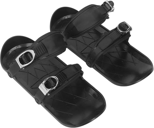 VGEBY Mini Ski Skates, Short Thin Ski Skates Attach to Skis Boots for Outdoor Winter Skiing, Black One Size