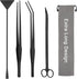 15in Aquarium Aquascape Tools Kit, 4 in 1 Stainless Steel Aquatic Plant Tool Set (Black)