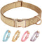 Glare Gold Dog Collar, Leather and Nylon Double Layer Design, Adjustable Heavy Duty with Quick Release Buckle for Dogs