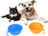 PROLOSO 9 Pcs Collapsible Dog Bowl - Foldable Silicone Cup Dish for Pet Food Water, Portable Travel Bowl with Carabiner