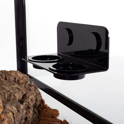 WACOOL Magnetic Reptile Ledge, Acrylic Gecko Feeding Ledge with 6PCS Cups for Geckos and Chameleons