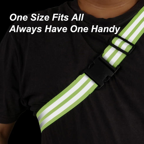 Little World Reflective Belt - 2 Pcs PT Belt, Reflective Running Gear for Men and Women, Green and Orange