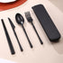 MaoMaoCha Set Reusable Travel Utensils with Case, Wheat Straw Portable Plastic Fork Spoon Knife Chopsticks Camping