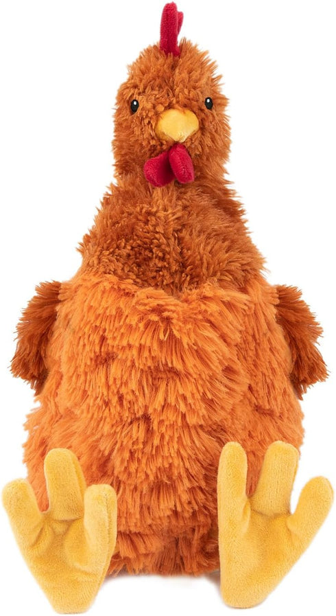 Best Pet Supplies Chicken Crinkle Plush Dog Toy for Interactive Play, Cute Brown Chicken Shape
