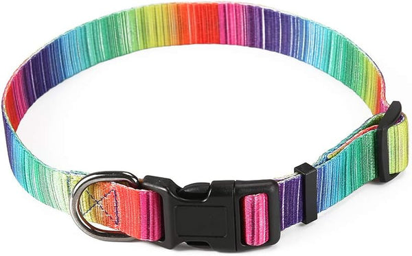 Dog Adjustable Collar, Durable Printing Collar for Small, Medium, Large Dogs (M/Neck Girth 17.5"-25", Pattern A)