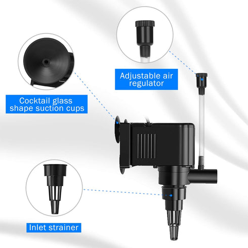 AquaMiracle 135 GPH Aquarium Powerhead Pump, Circulating Water Pump for 10-40 Gallon Tanks