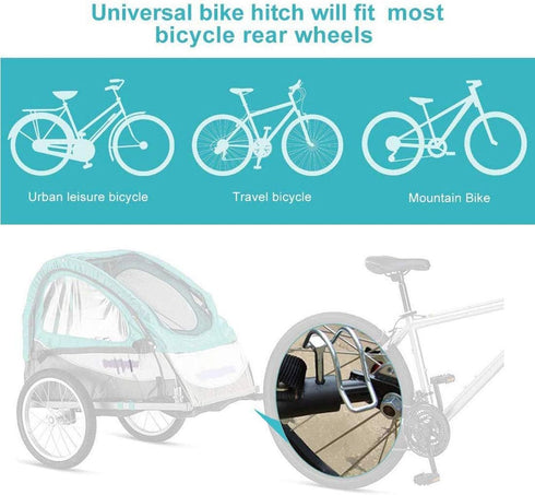 Upgraded Bike Trailer Coupler Connector Hitch Linker, Hitch Adapter Attachment for Bicycle Rear Rack