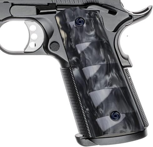 Guuun 1911 Magwell Grips, High Polished Synthetic Pearl Resin with Ambi Safety Cut