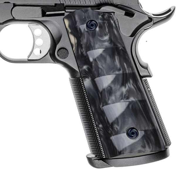 Guuun 1911 Magwell Grips, High Polished Synthetic Pearl Resin with Ambi Safety Cut