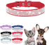 Bling Dog Collar, Rhinestone Sparkle Fancy Leather Collar for XXS to XXL Dogs, Red XS
