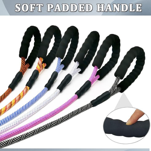 MayPaw Heavy Duty Rope Dog Leash, 4ft Nylon Pet Leash with Soft Padded Handle for Large Medium Dogs (Black)