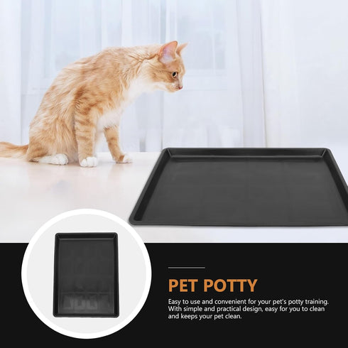 Cabilock 2pcs Pet Cage Tray Dog Poop Pan Accessory, Leakproof Plastic Crate Pan for Dog Kennel and Cat Cage