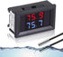Icstation Digital Thermometer Car Auto Temperature Gauge Sensor DC 4-28V with 2 NTC Waterproof Probes