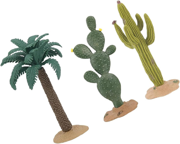 FAVOMOTO 3pcs Artificial Cactus Plants Figurines Set, Realistic Faux Succulent Decorations for