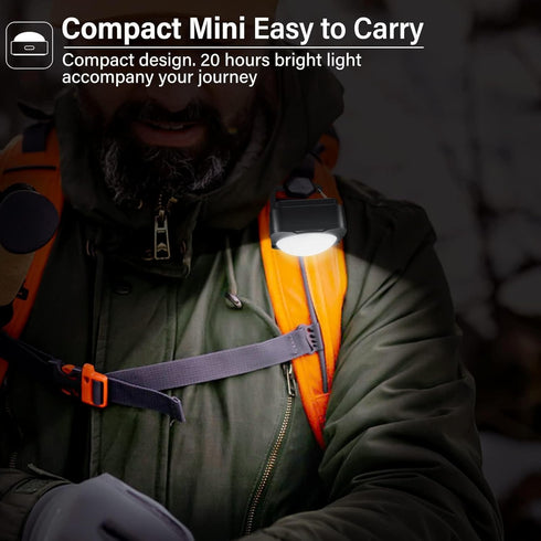 FLY2SKY 2 Pcs Black LED Camping Lights, Portable Rechargeable Survival Gear for Camping, Hiking, Backpacking