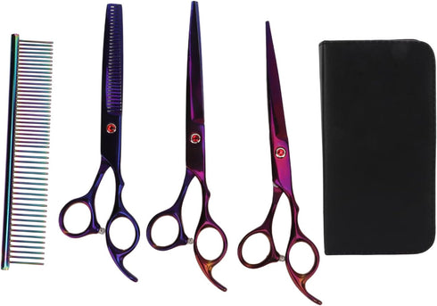 Gavigain Purple Grooming Kit, Premium Stainless Steel Scissors Set, Ergonomic Handle, Proof