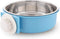 Crate Dog Bowl Removable Stainless Steel Water Food Feeder Bowls for Cat, Puppy, Bird Pets (Large, Blue)