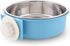 Crate Dog Bowl Removable Stainless Steel Water Food Feeder Bowls for Cat, Puppy, Bird Pets (Large, Blue)