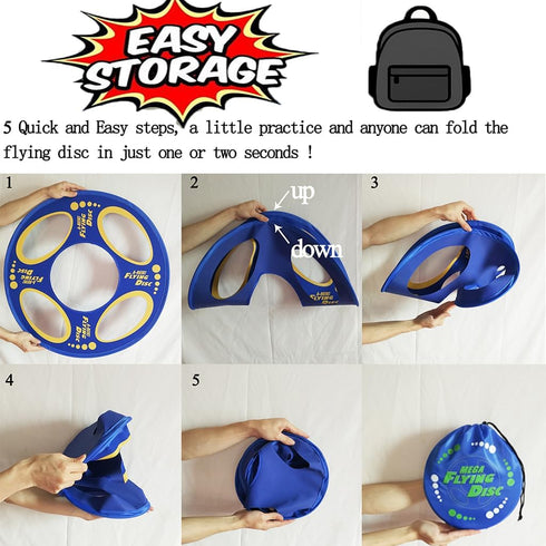 Giant Flying Disc, Soft & Foldable, Floats in Air - Outdoor Play & Family Fun for Kids