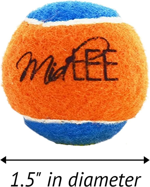 Midlee Mini Tennis Ball for Dogs - Pack of 12 (1.5", Orange/Blue)
