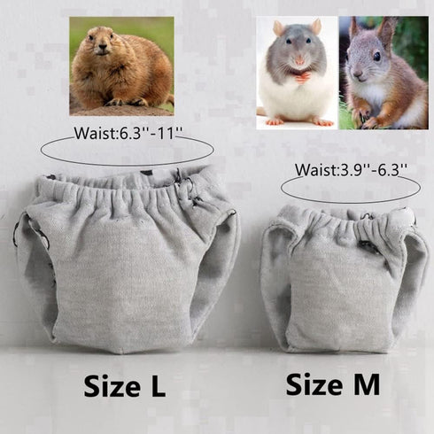 WCDJOMOP (3.9" 6.3"), Reusable Washable Squirrel Diapers, Highly Absorbent with Strong & Flexible Pants No Leak
